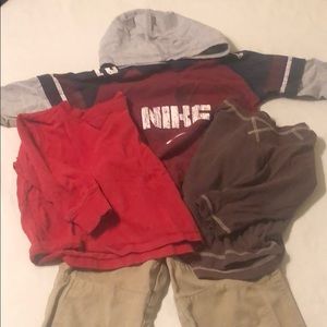 Boys/2T/x3 long sleeve shirts khaki pants